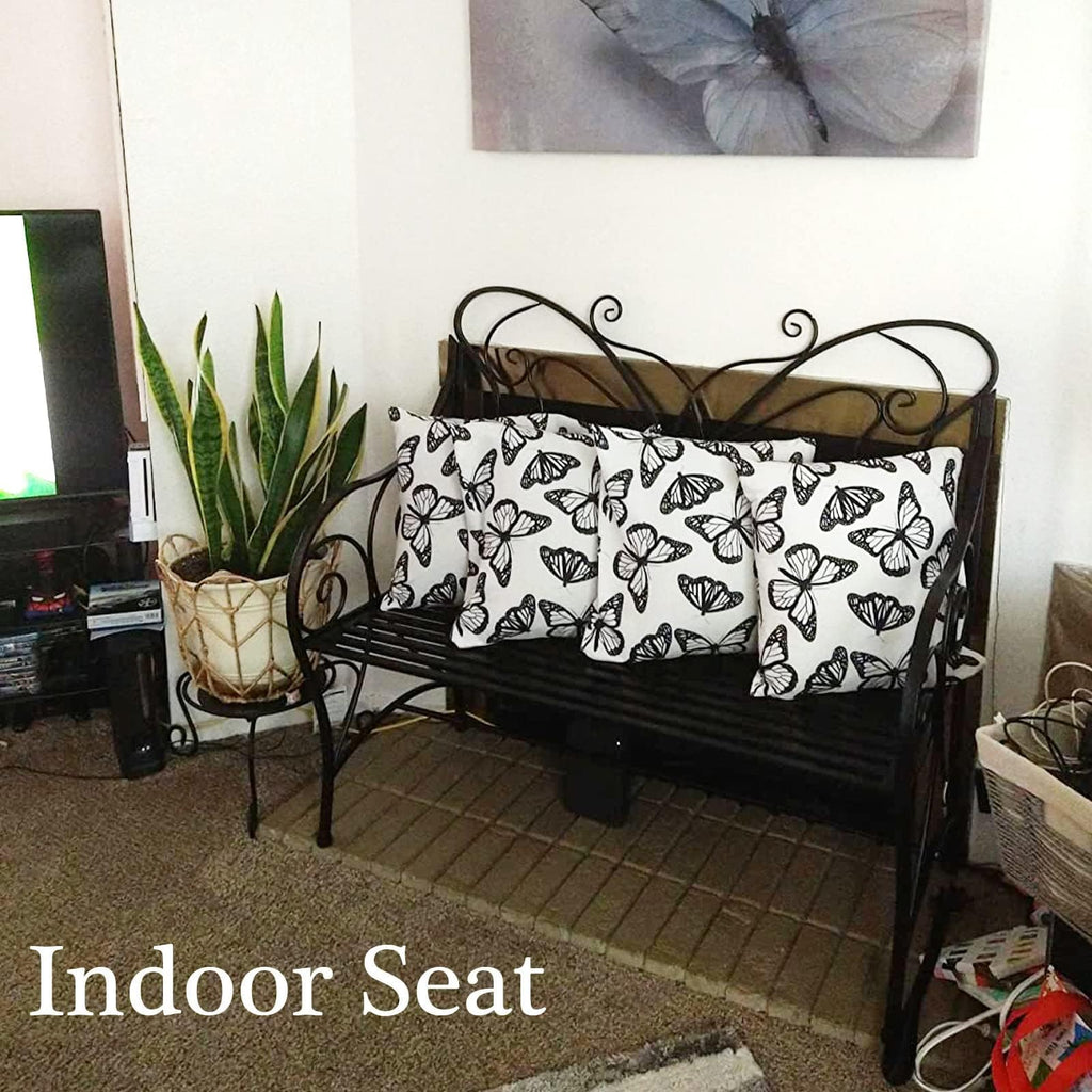 Outdoor Cast Iron Bench with Armrests Double Seats E593