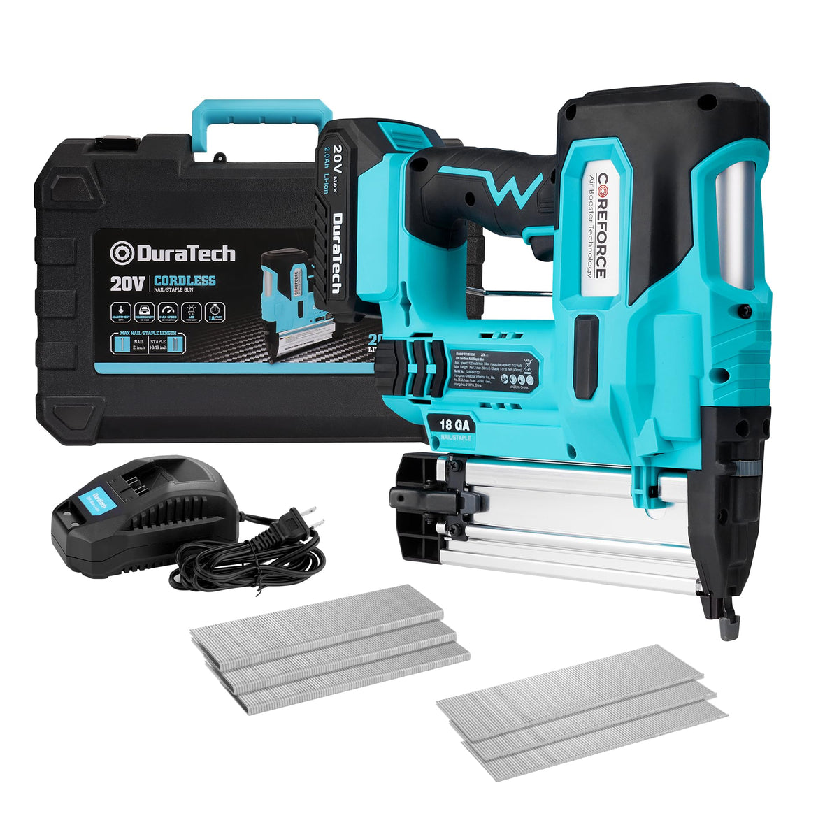20V Cordless 18 Gauge 2-in-1 Nail Staple Gun F70655