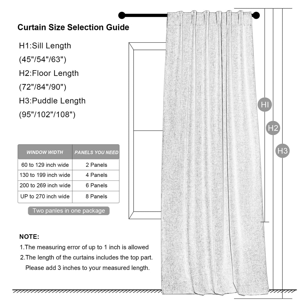 Teal Natural Linen Blackout Curtains 84 inch 2 Panels Set A44754