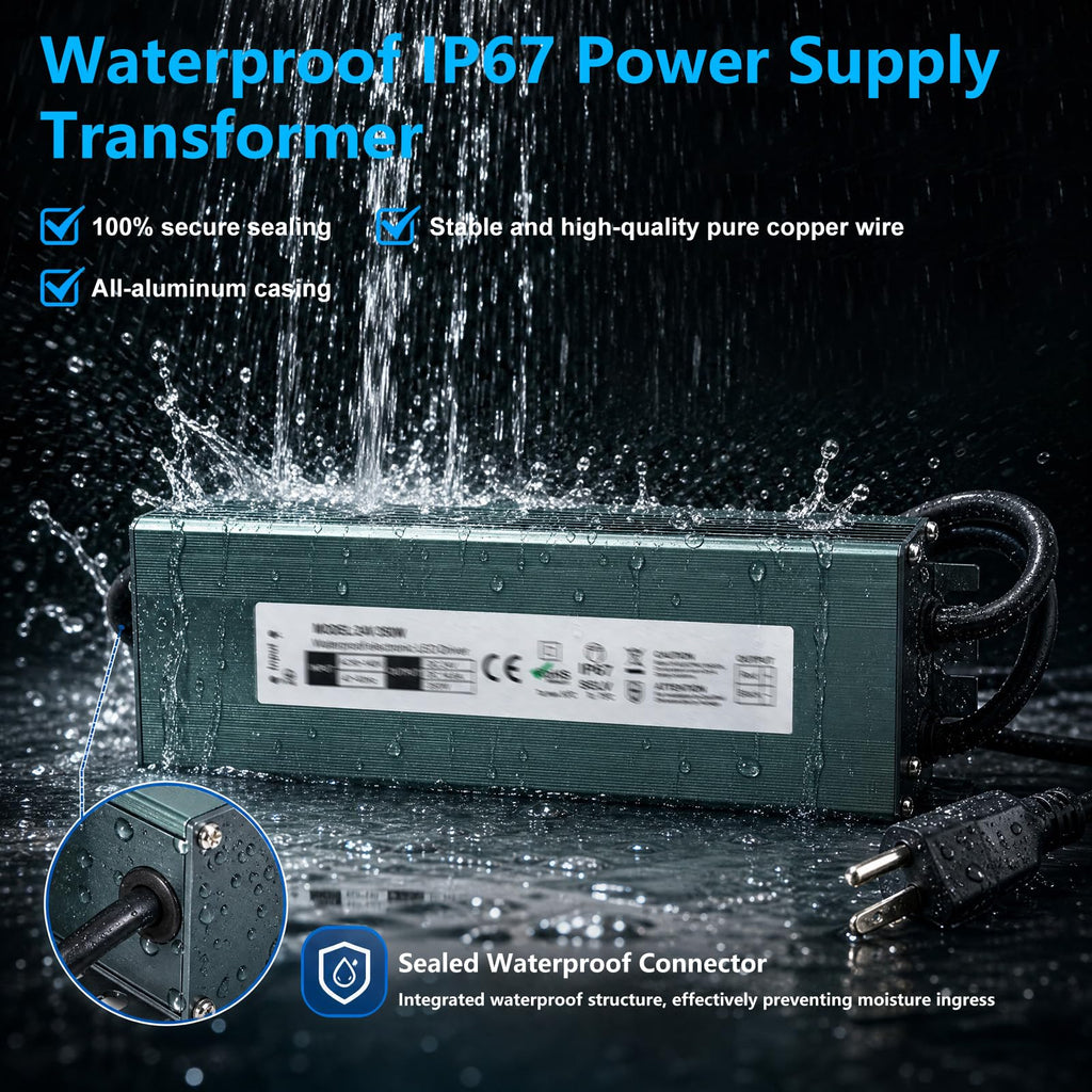 2 Pack 12V 200W Waterproof IP67 LED Driver U316