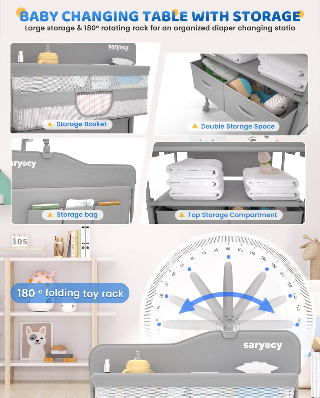 Mobile Folding Baby Changing Table H486
