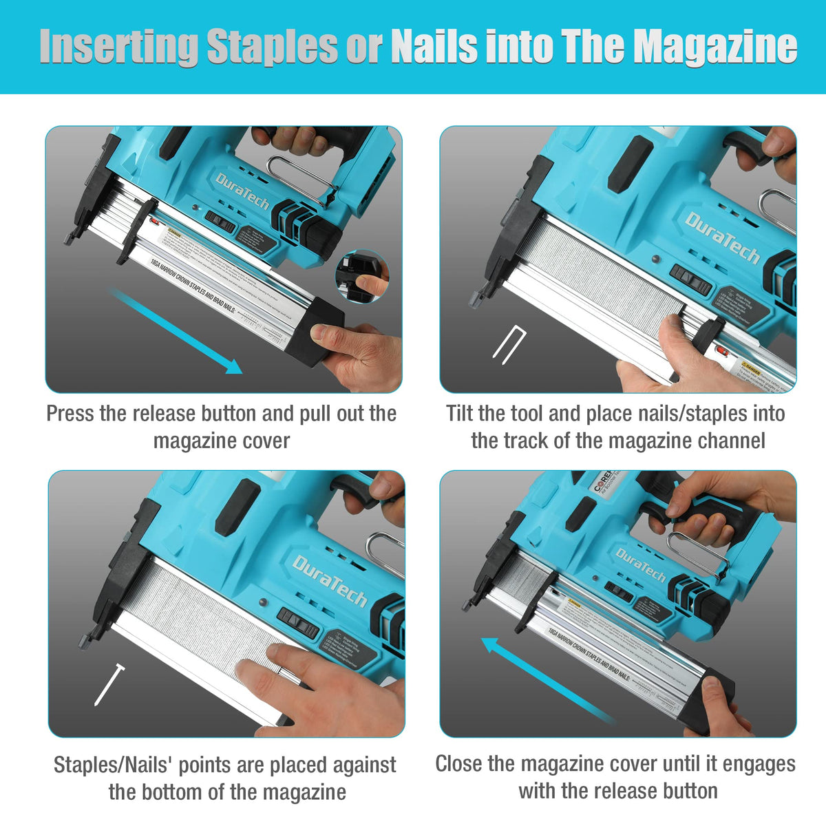 20V Cordless 18 Gauge 2-in-1 Nail Staple Gun F70655