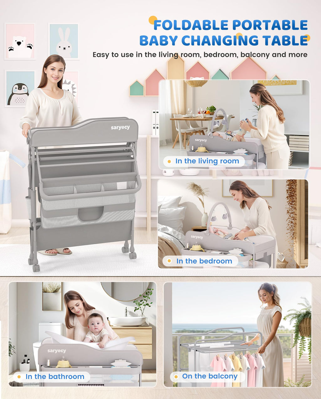 Mobile Folding Baby Changing Table H486