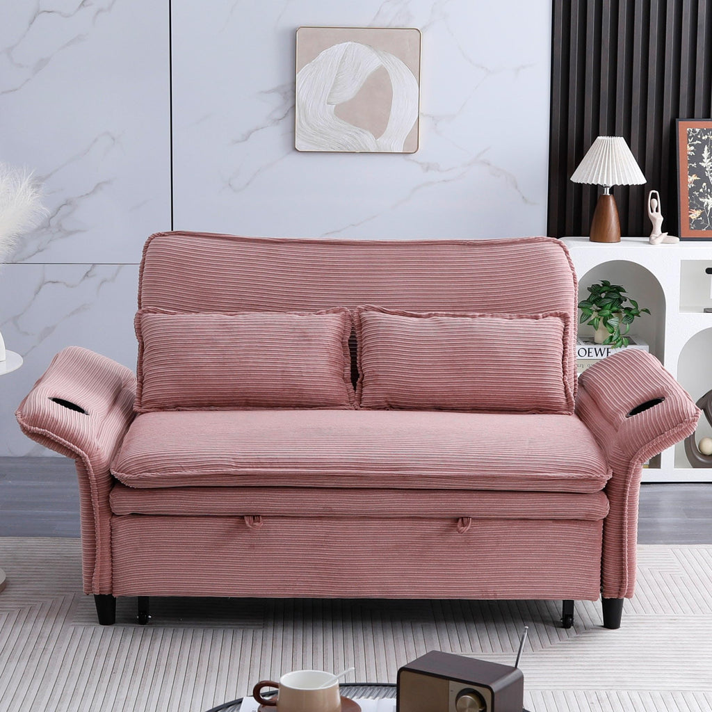 Pink Convertible Sleeper Sofa Bed W239588