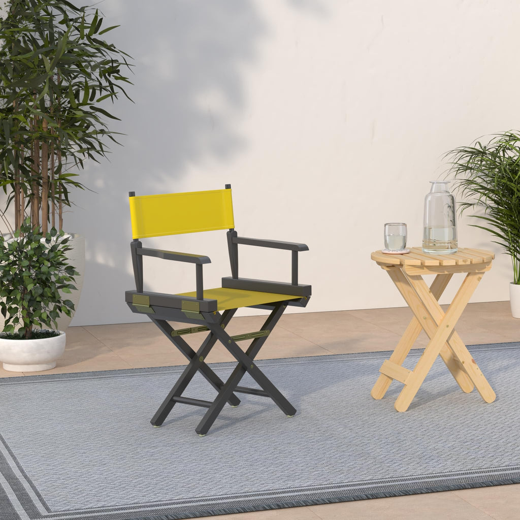 18" Black Frame-Gold Canvas Director Chair D12918