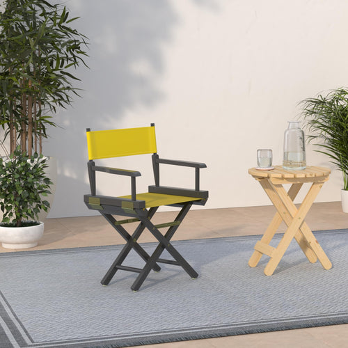 18" Black Frame-Gold Canvas Director Chair D12918