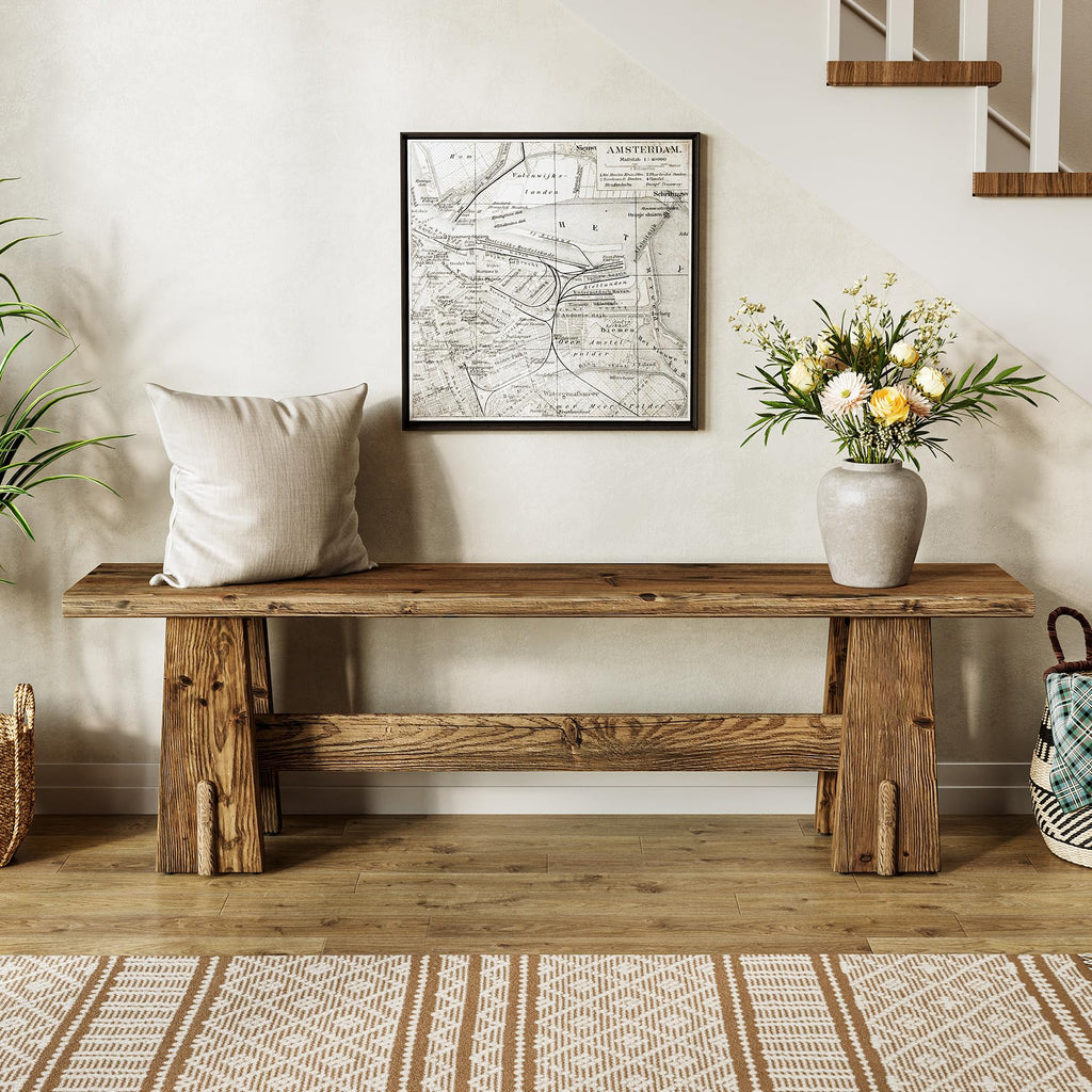 59" Solid Wood Bench T950034