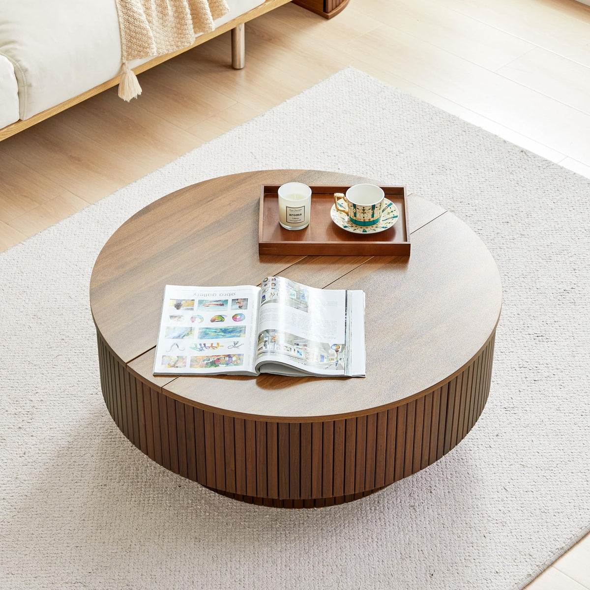 33" Round Lift-Top Coffee Table with Storage L58280