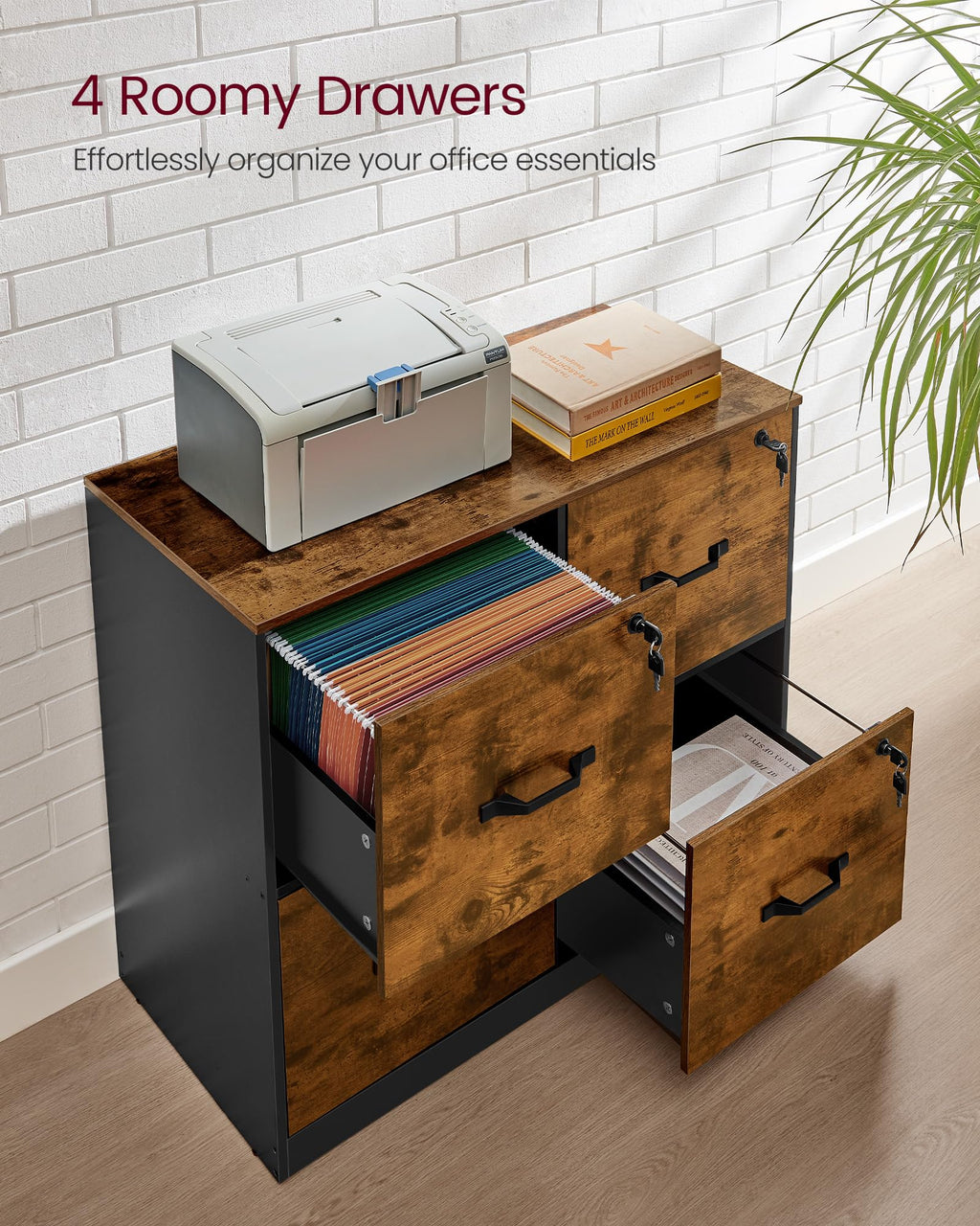 4 Drawer Locking File Cabinet L126